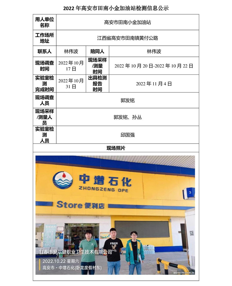 2022年高安市田南小金加油站检测信息公示-1.jpg