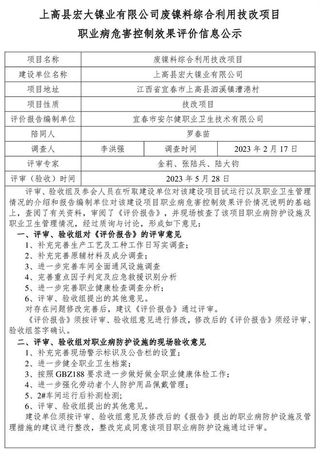 上高县宏大镍业有限公司-废镍料综合利用技改项目-建设项目职业病危害控制效果评价信息公示.jpg
