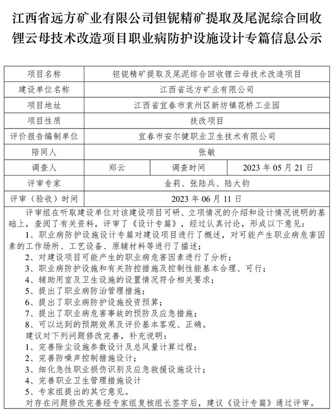 （设计专篇信息公示）江西省远方矿业有限公司钽铌精矿提取及尾泥综合回收锂云母技术改造项目职业病防护设施.jpg
